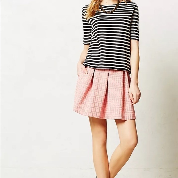 Maeve for Anthropologie Ballad Swing Skirt Size Small Pink/Tan Cocktail Party - Picture 2 of 11